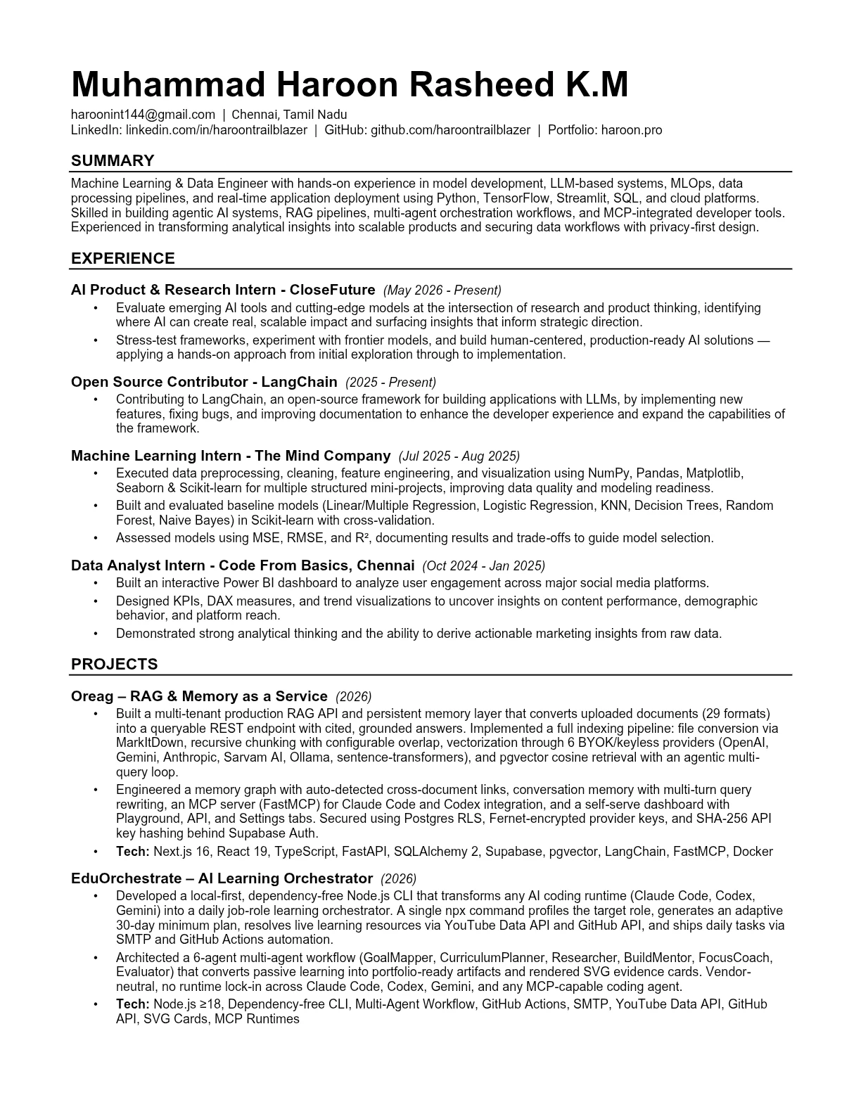 Résumé, page 1 of 2