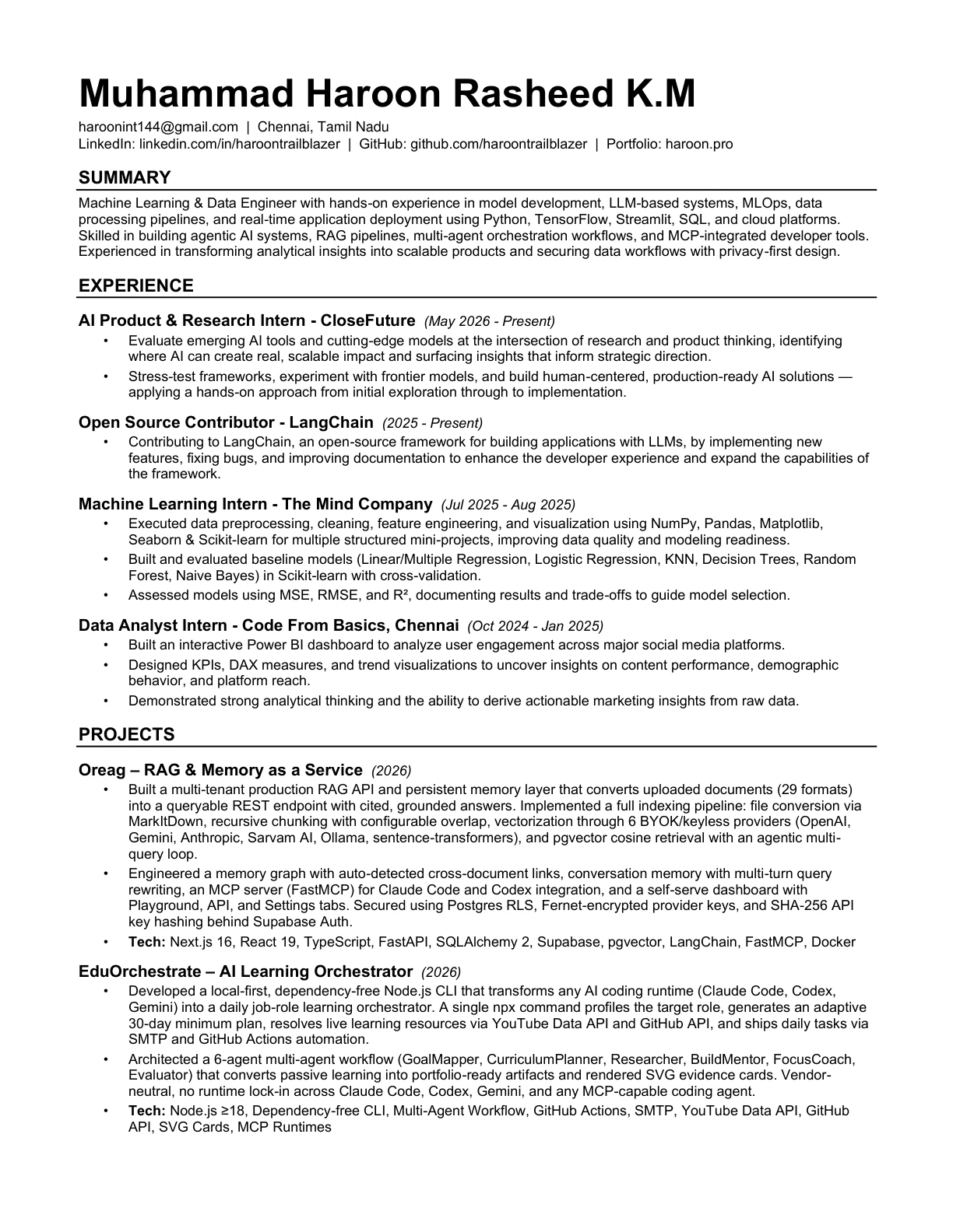 Résumé, page 1 of 2